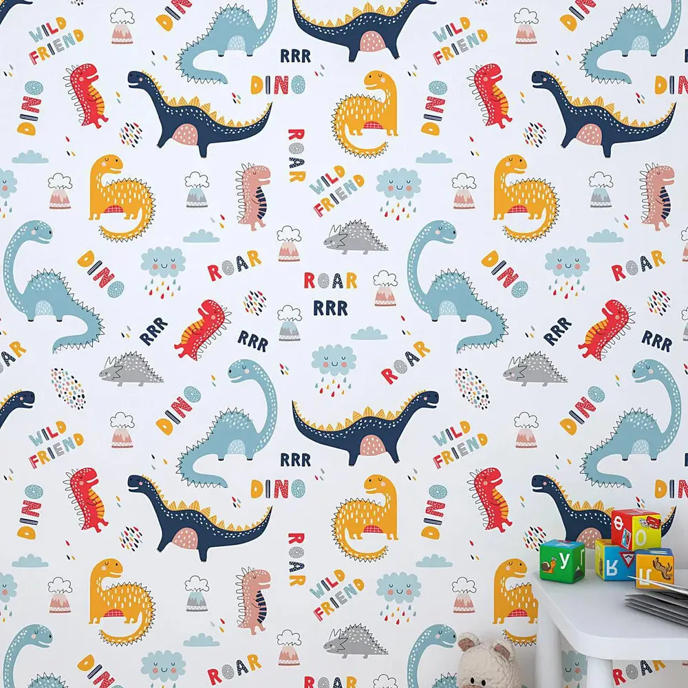 The Dino Kids Self Adhesive Wallpaper