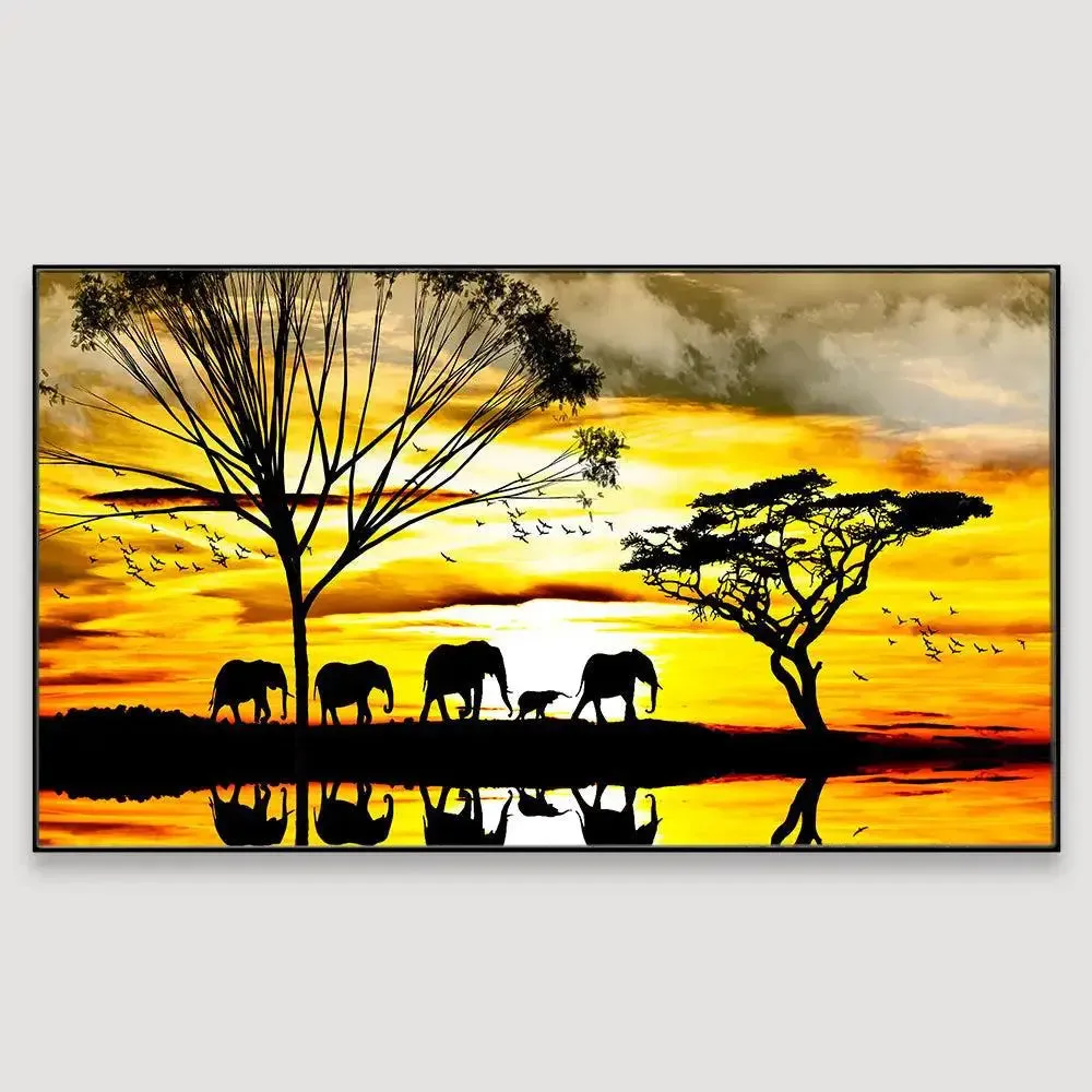 The Evening Jungle Wall Painting With Frame