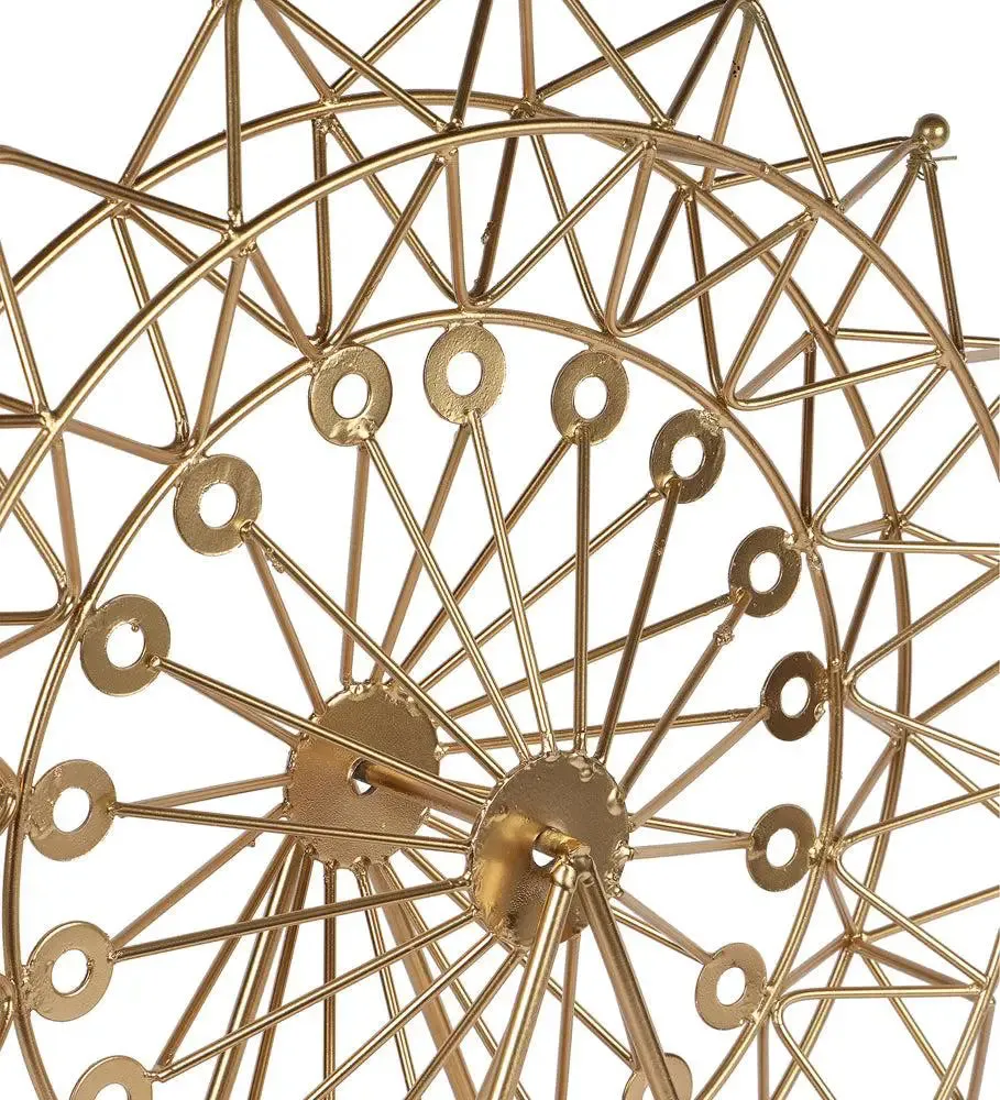 The Ferrous Revolving Wheel Metallic Showpiece for Living Room