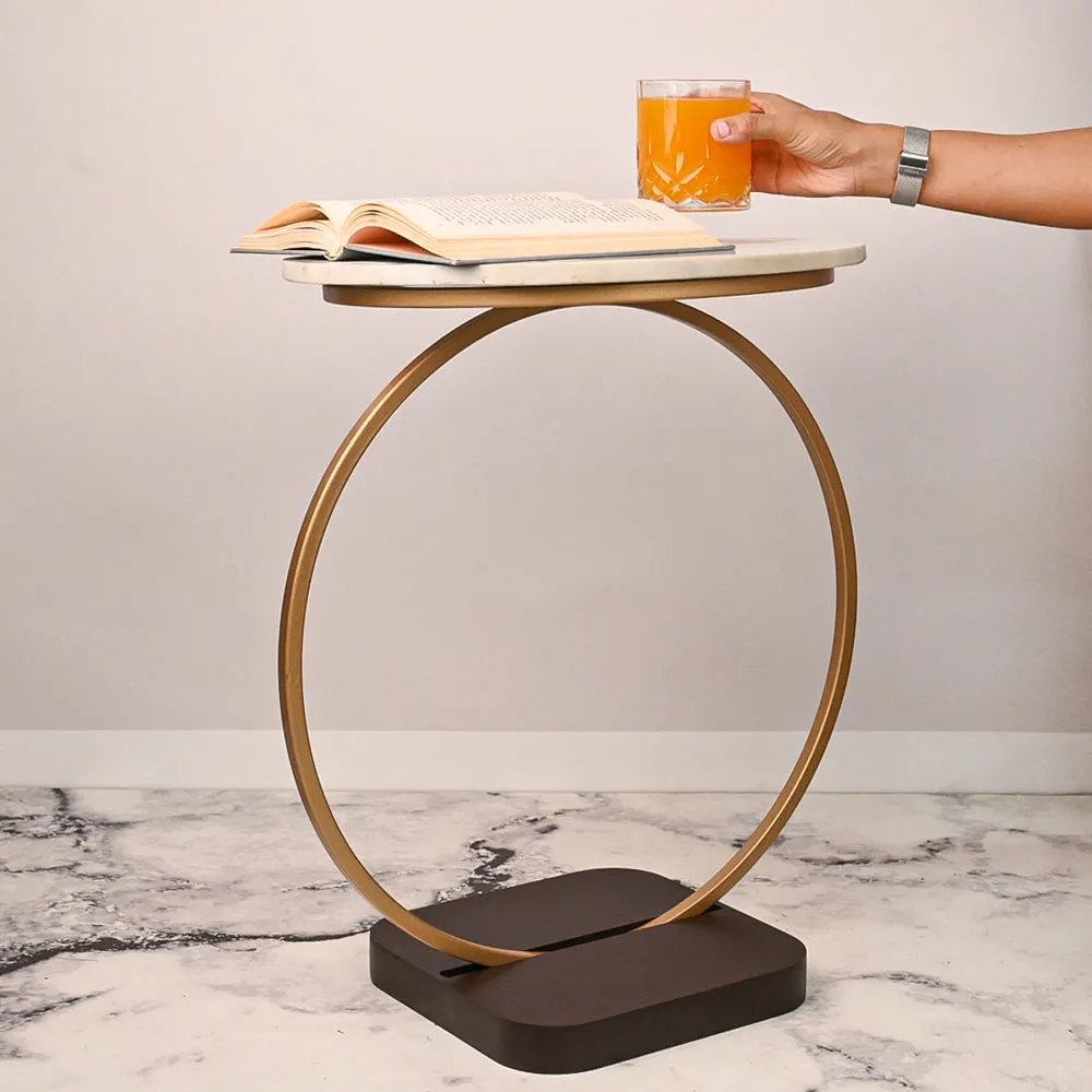 The Golden Halo Classic Metal Side Table Single Piece