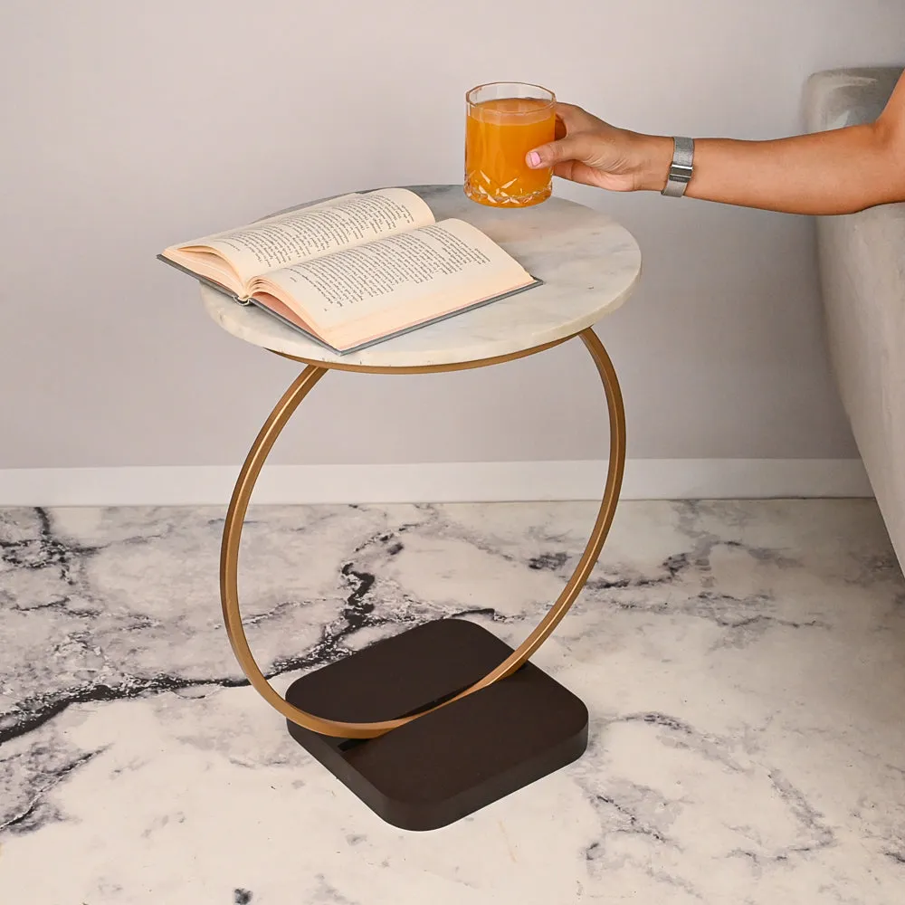 The Golden Halo Classic Metal Side Table Single Piece