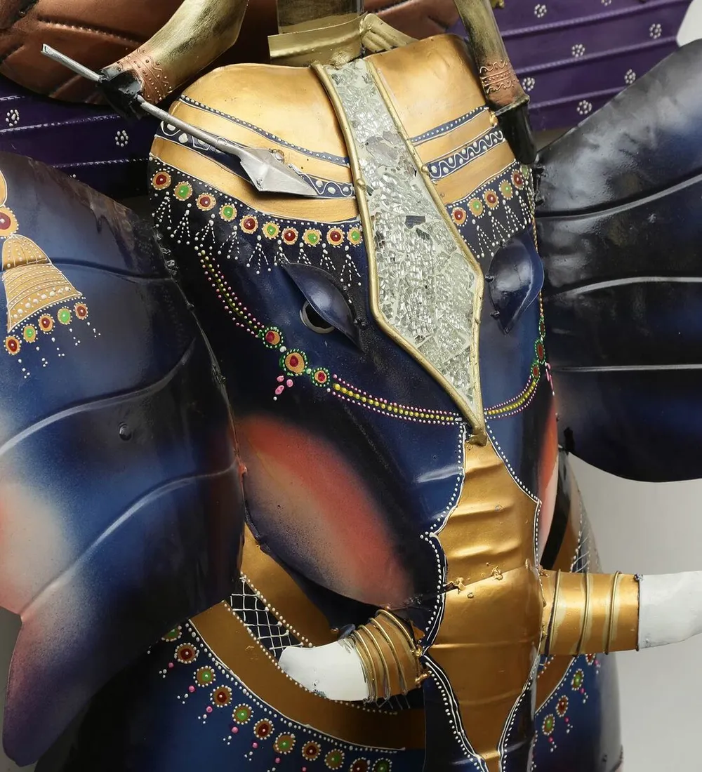 The Great Elephant Charriot LED Metal Wall Art