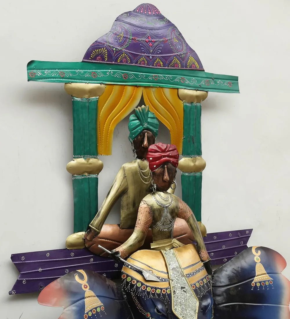 The Great Elephant Charriot LED Metal Wall Art