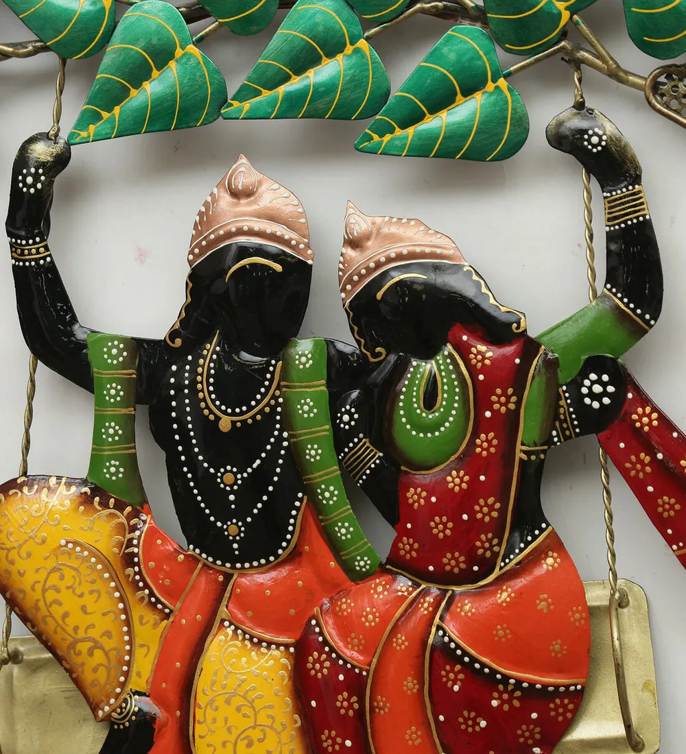 The Iconic Radha Krishna LED Metal Wall Art