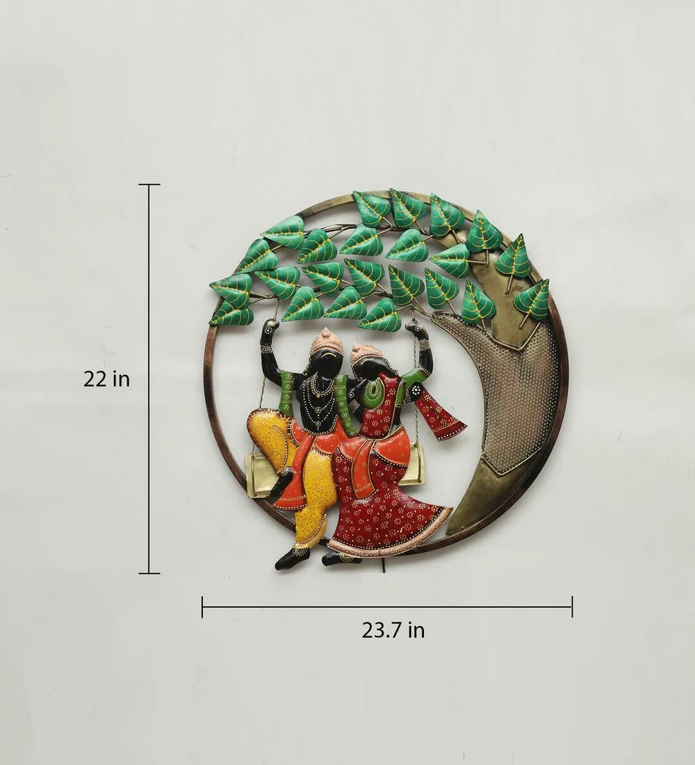 The Iconic Radha Krishna LED Metal Wall Art