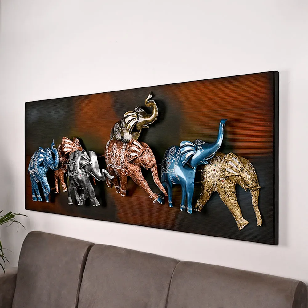 The Illuminated Elephant Metal Wall Art With LED Lights