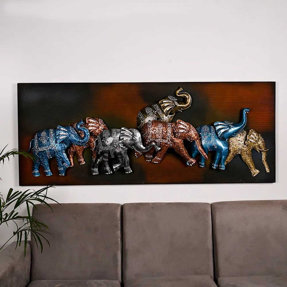 The Illuminated Elephant Metal Wall Art With LED Lights