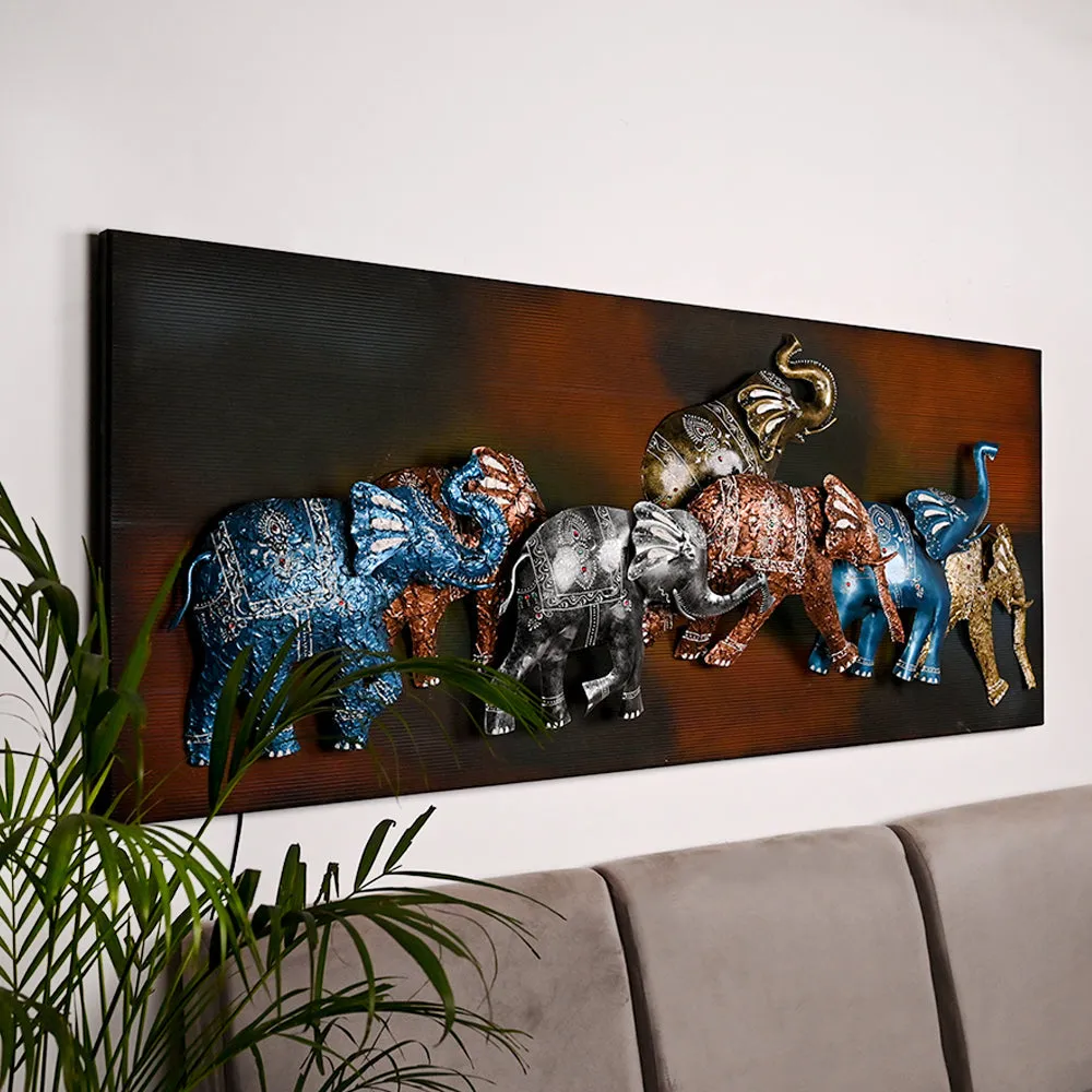 The Illuminated Elephant Metal Wall Art With LED Lights