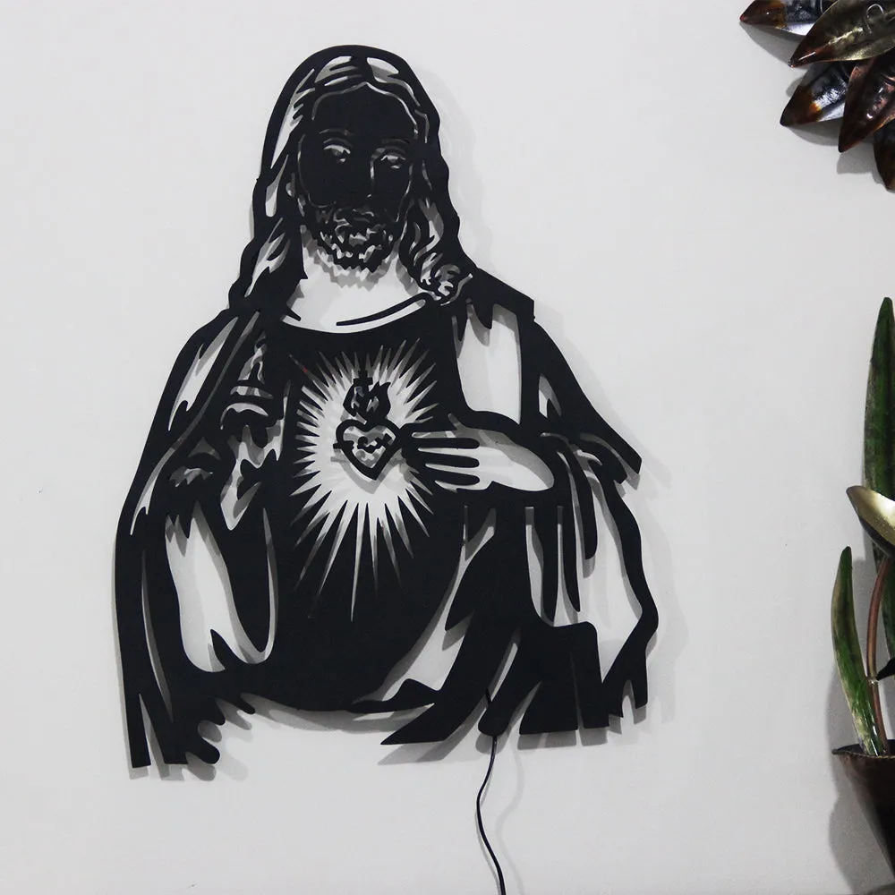 The Illuminated Jesus Metal Wall Art With LED Lights