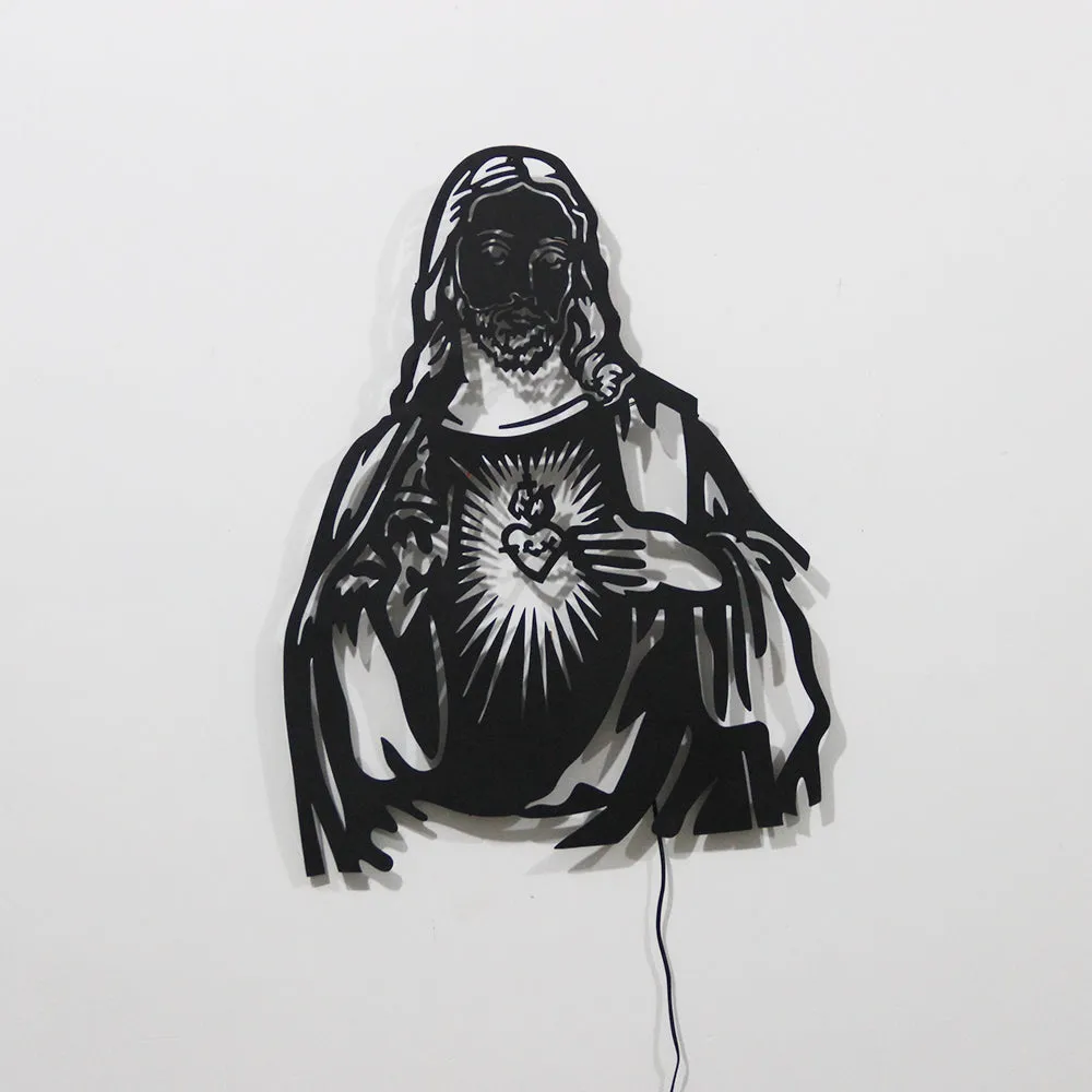 The Illuminated Jesus Metal Wall Art With LED Lights