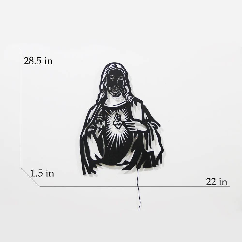 The Illuminated Jesus Metal Wall Art With LED Lights
