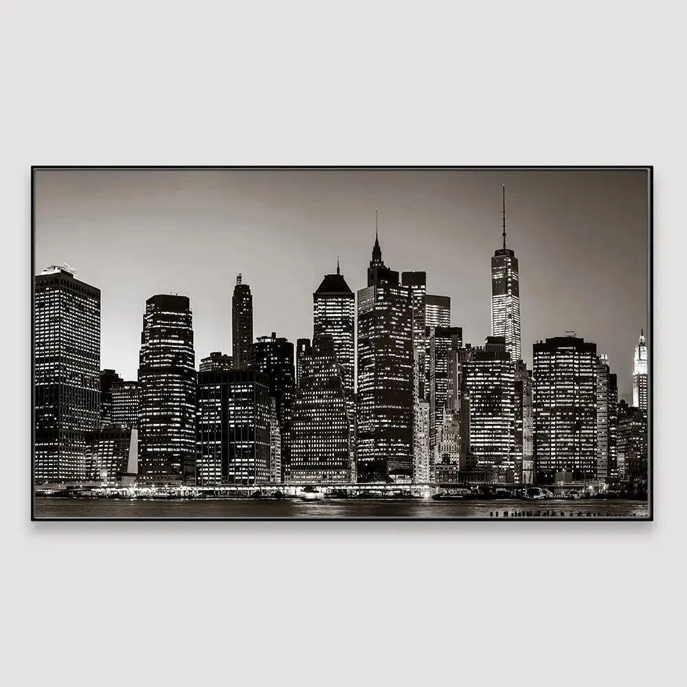 The Manhattan’s Night View Framed Wall Art With Frame