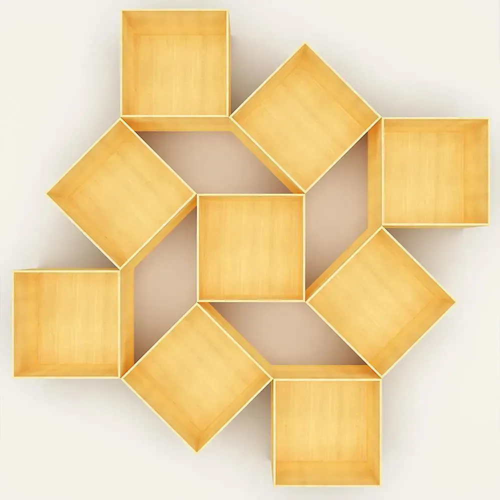 The Misfit Wood Wall Cabinet / Book Shelf, Light Oak Finish