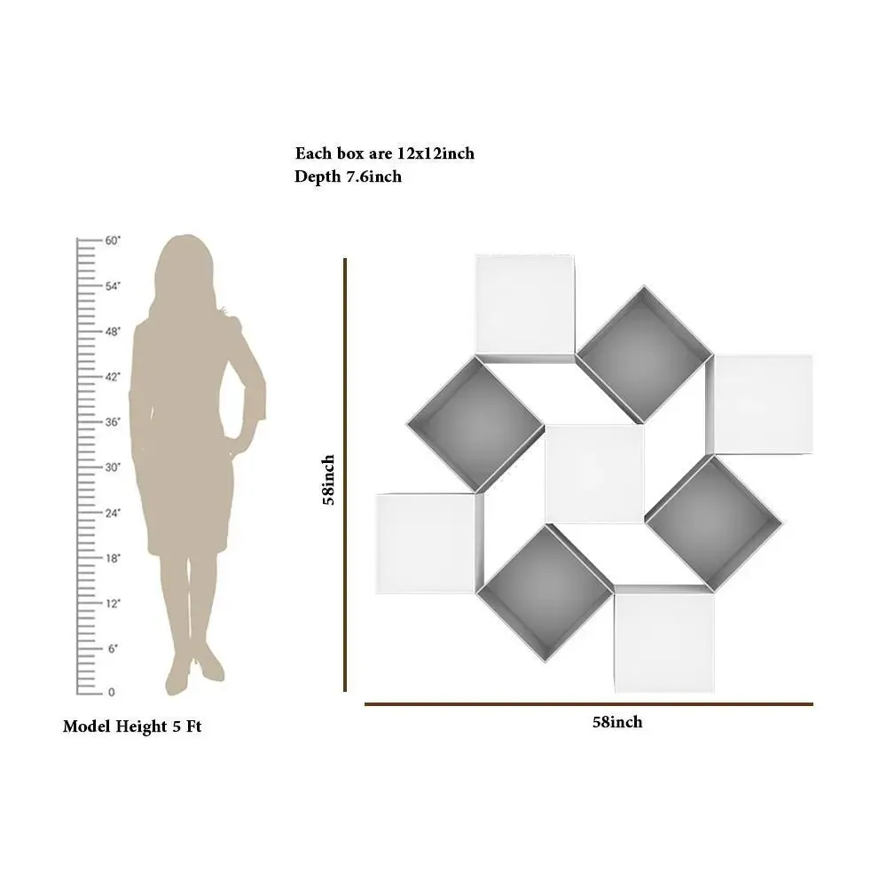 The Misfit Wood Wall Cabinet / Book Shelf, White &amp; Grey Color