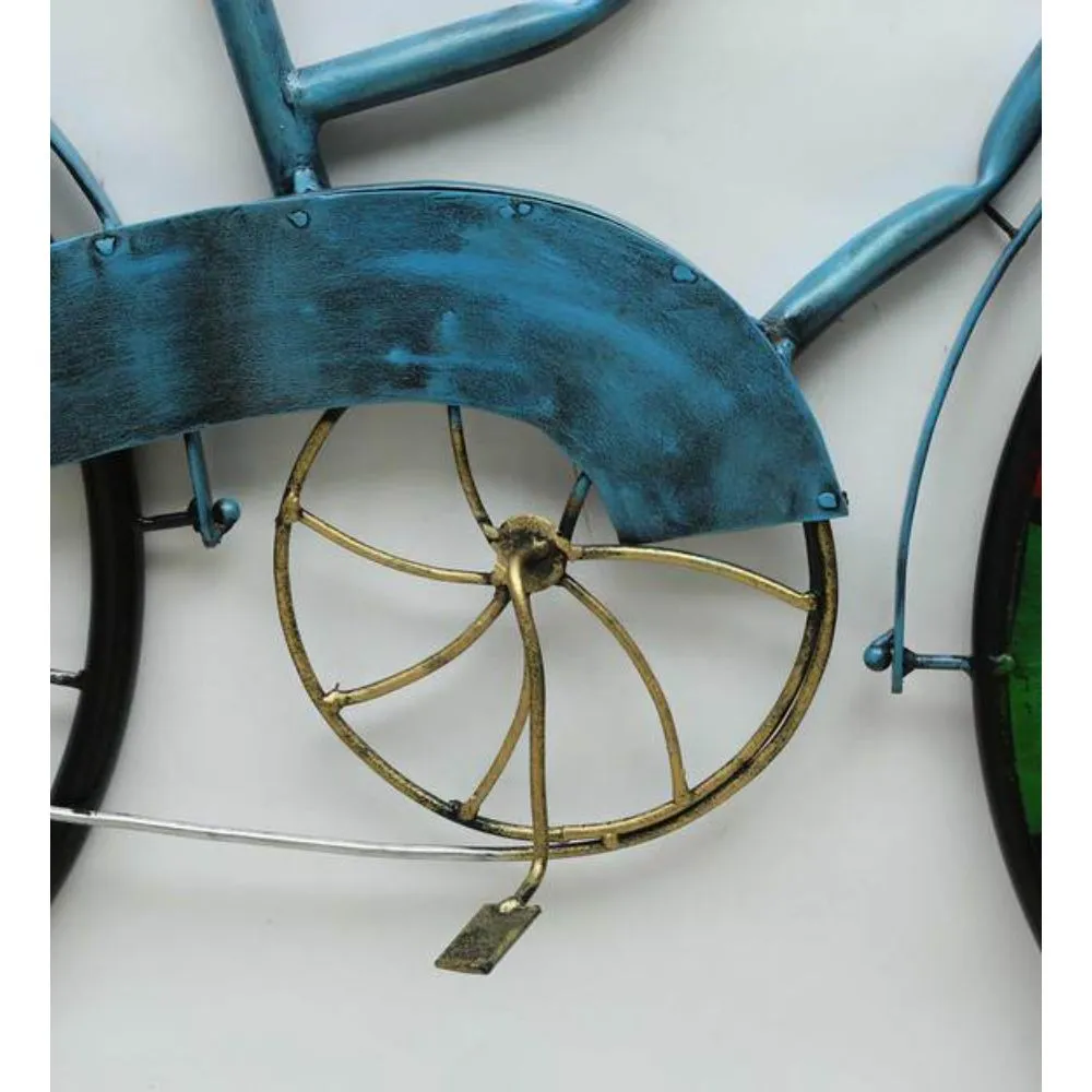 The Multicolor Wheel Cycle Clock Metal Walll Art