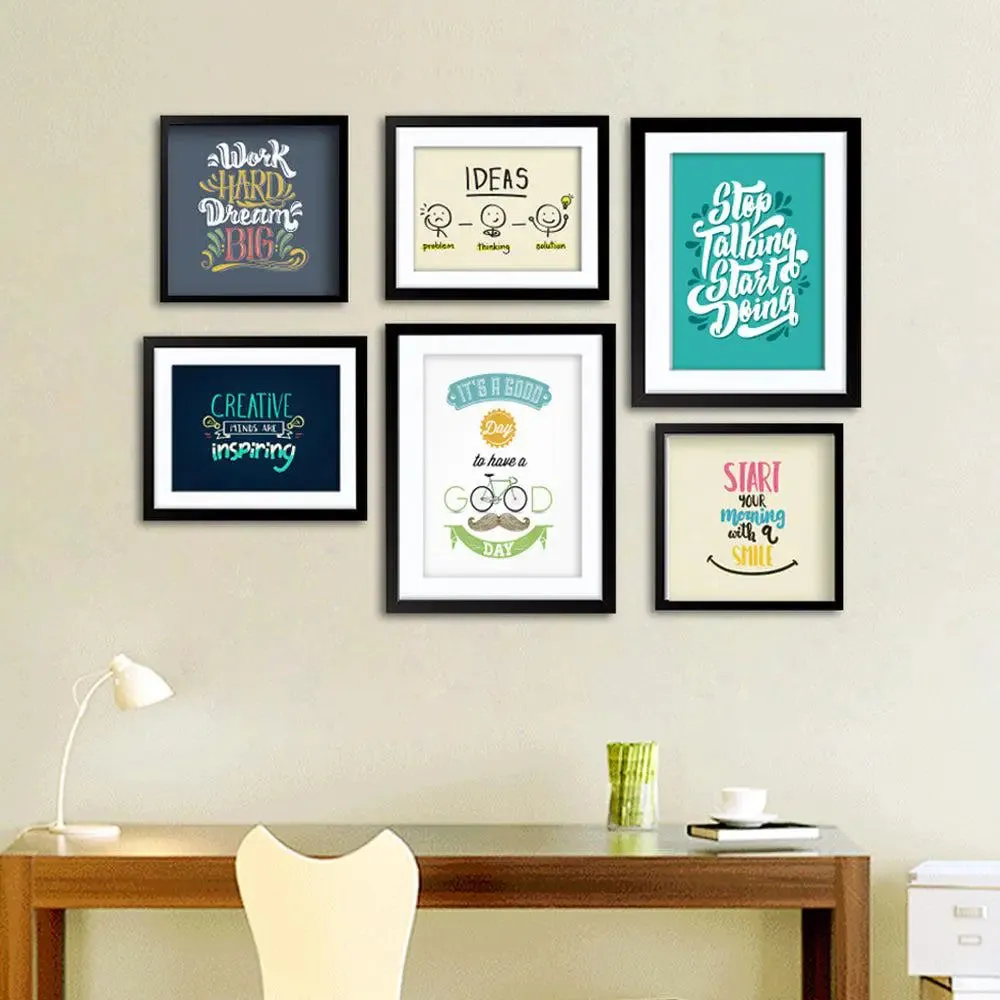 The Power Of Positive Thinking Quotes Wall Frame Photo Collage Set of 6