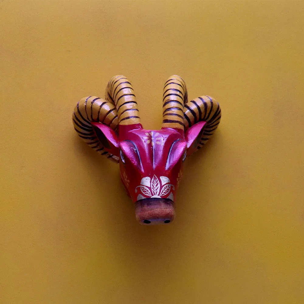 The Raging Red Bull Head Wooden Wall Decor