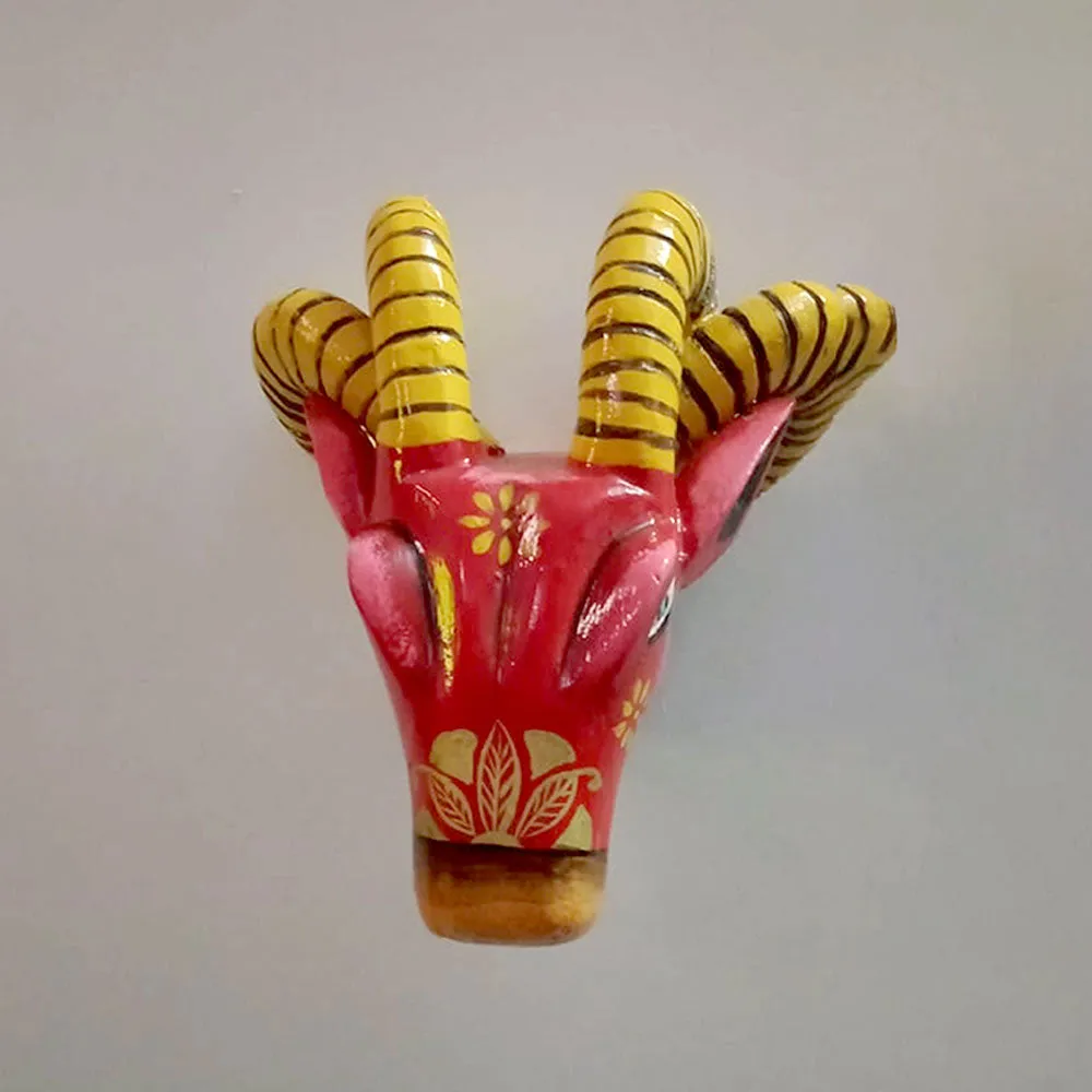 The Raging Red Bull Head Wooden Wall Decor
