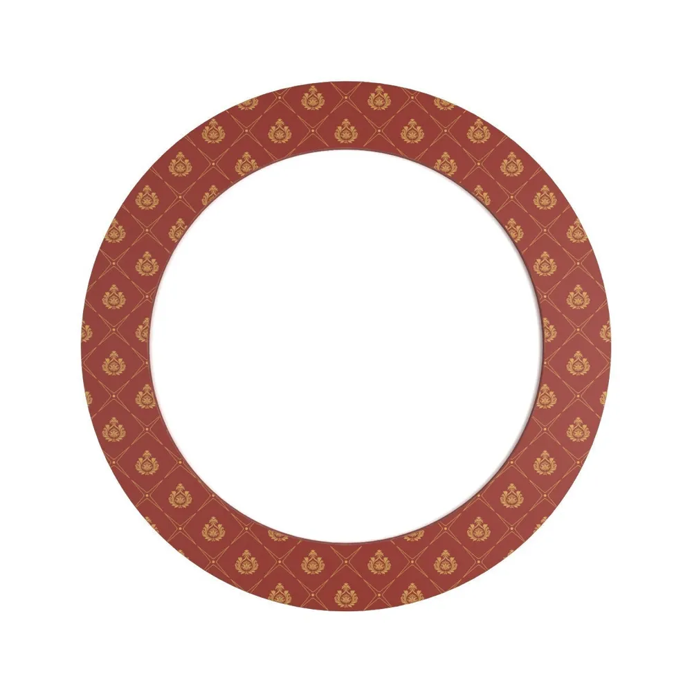 The Red Motif Round Printed Mirror