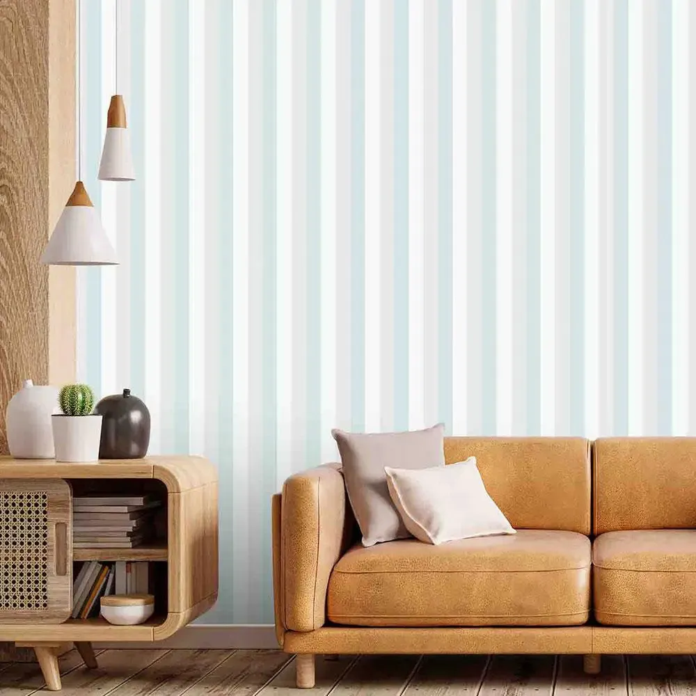 The Regimental Stripes Premium Wallpaper- The Art Of Gravure green & Blue