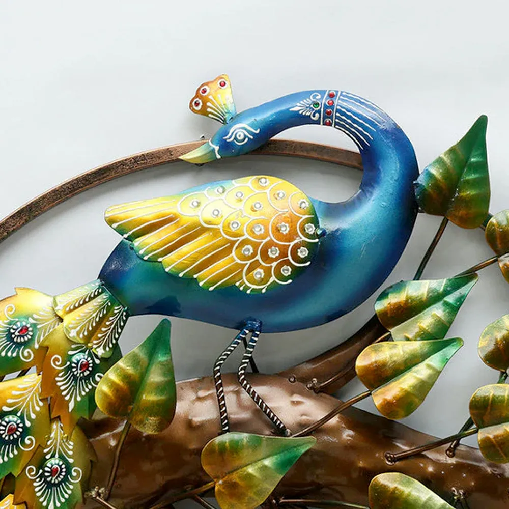 The Resting Peacock Beauty Metal Wall Art With LED Lights