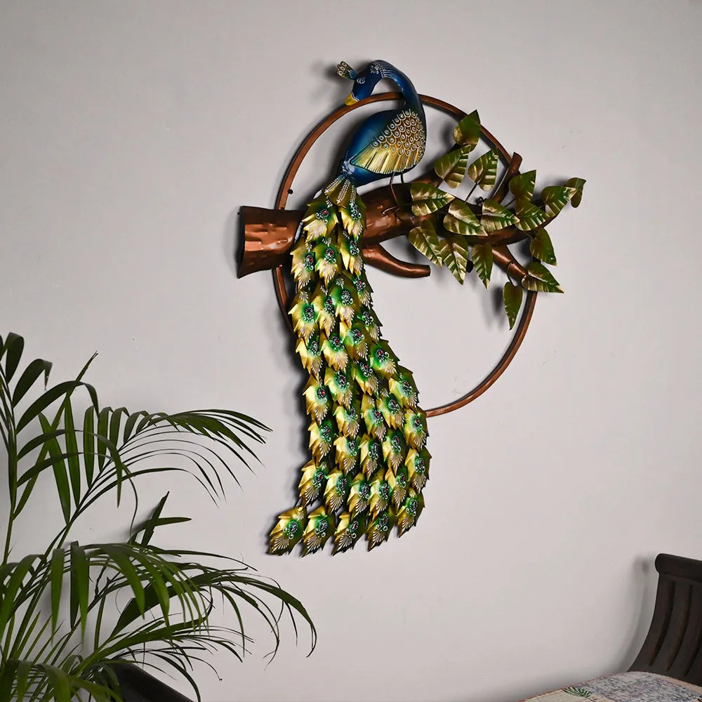 The Resting Peacock Beauty Metal Wall Art With LED Lights