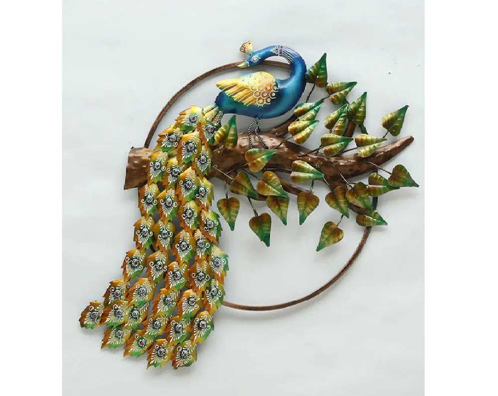The Resting Peacock Beauty Metal Wall Art With LED Lights