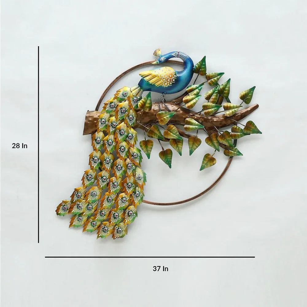 The Resting Peacock Beauty Metal Wall Art With LED Lights