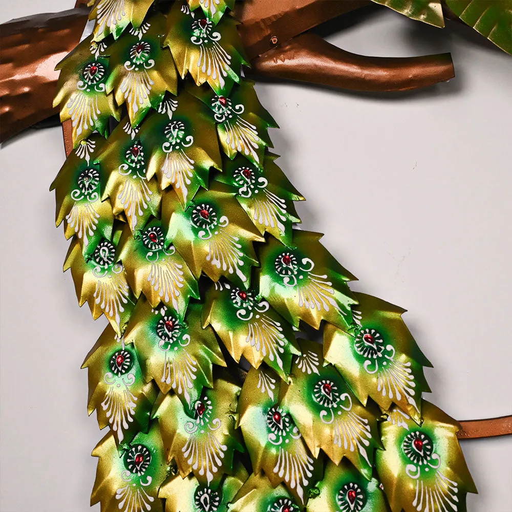 The Resting Peacock Beauty Metal Wall Art With LED Lights