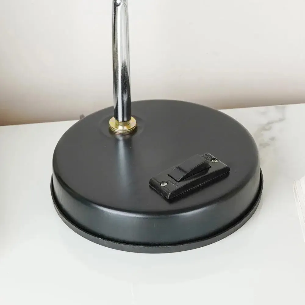 The Royal Chrome Mini Study Lamp With Sturdy Round Base & Adjustable Neck- Silver