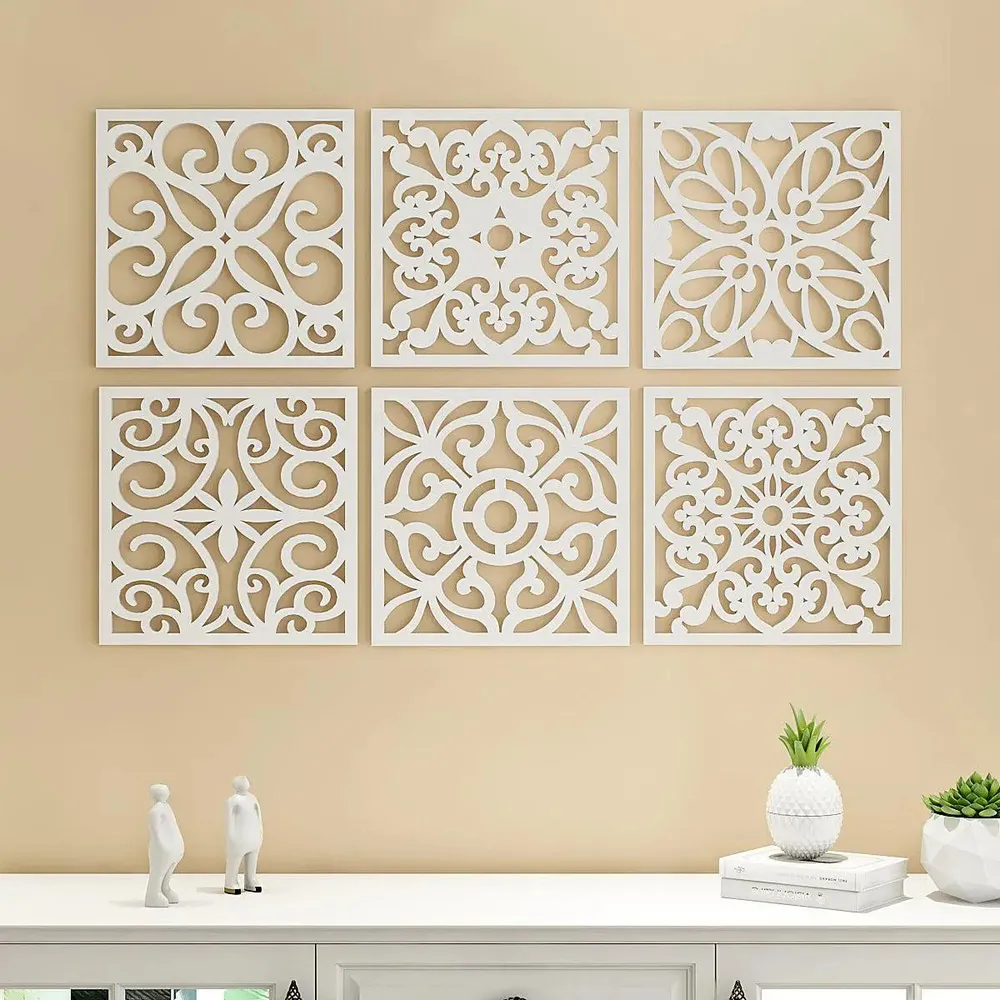 The Royal Moroccan Wooden MoroccanTiles Wall Art- Set of 6