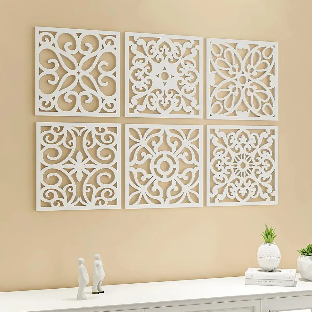 The Royal Moroccan Wooden MoroccanTiles Wall Art- Set of 6