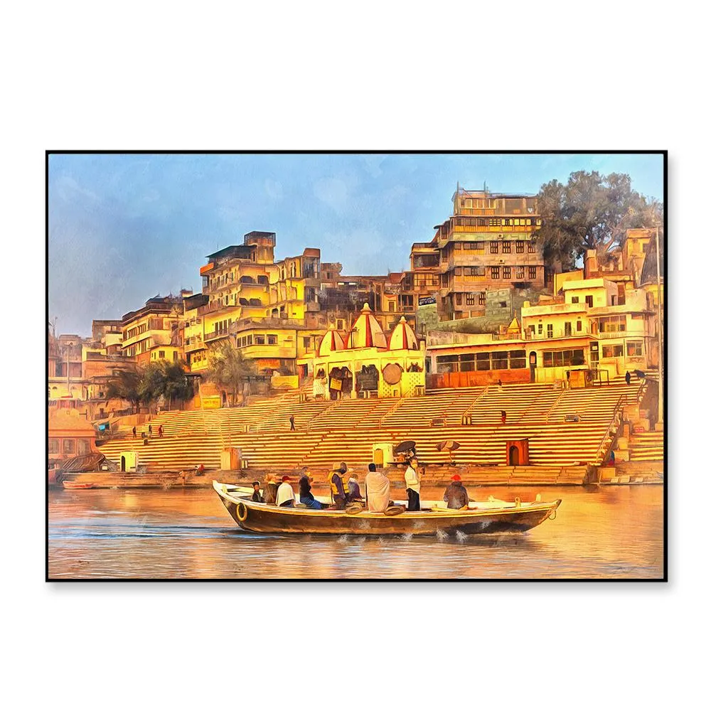 The Sacred Land Of Banaras Framed Wall Art With Frame