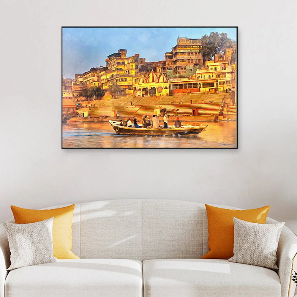 The Sacred Land Of Banaras Framed Wall Art With Frame