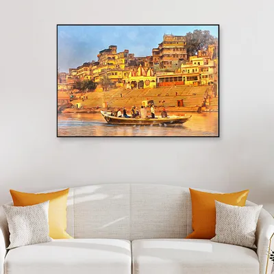 The Sacred Land Of Banaras Framed Wall Art