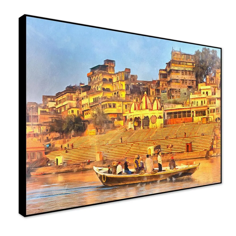 The Sacred Land Of Banaras Framed Wall Art With Frame