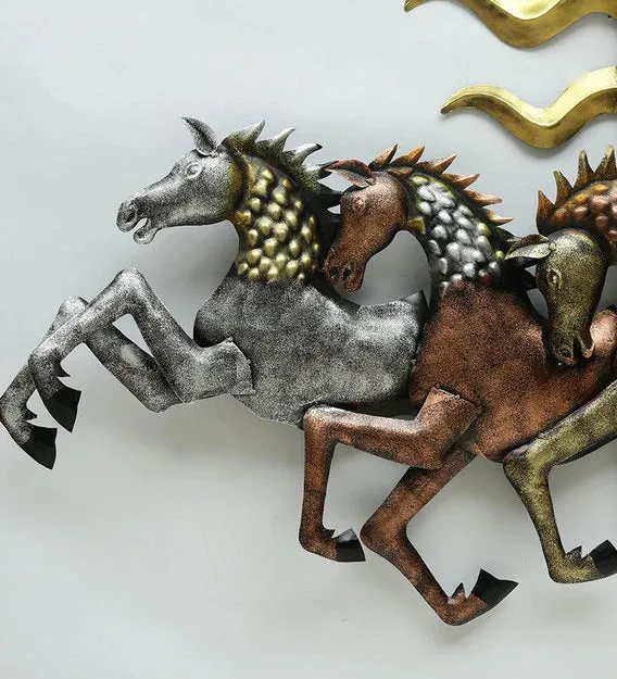The Seven Horses Metal Wall Art With LED Lights