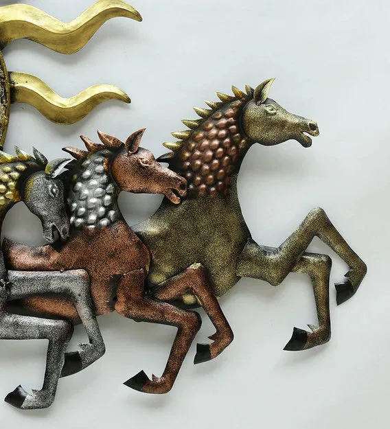 The Seven Horses Metal Wall Art With LED Lights