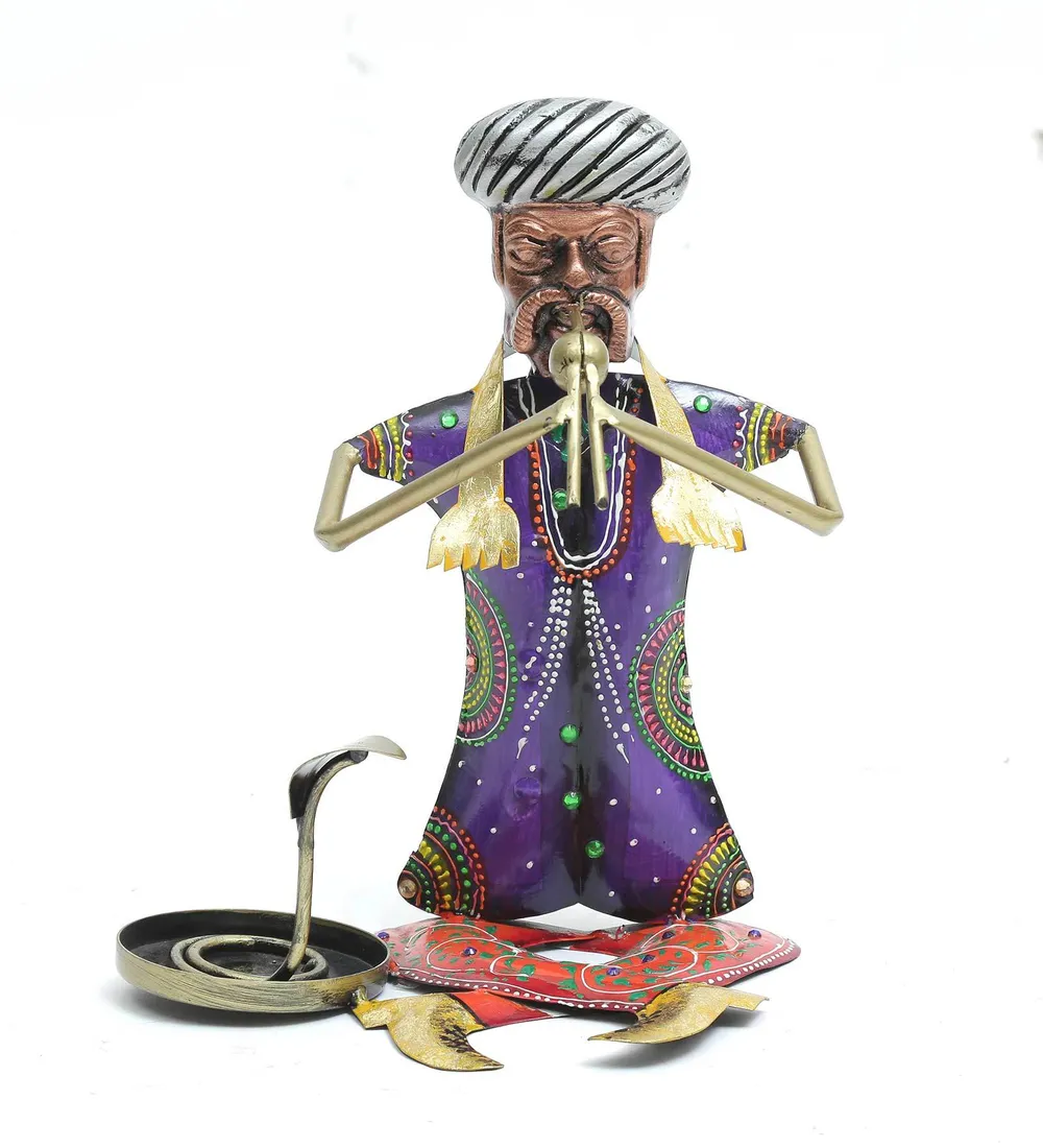 The Snake Charmer Rajasthani Art Human Figurine / Showpiece