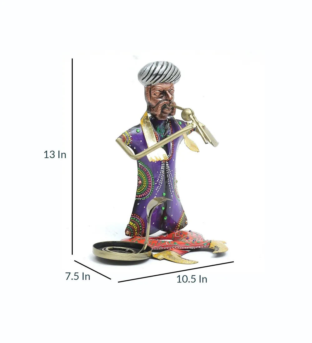 The Snake Charmer Rajasthani Art Human Figurine / Showpiece