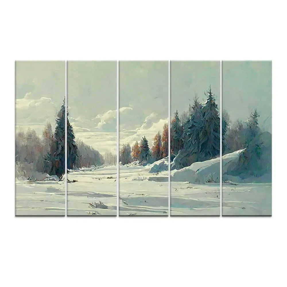 The Snow Land Split Wall Art Set of 5