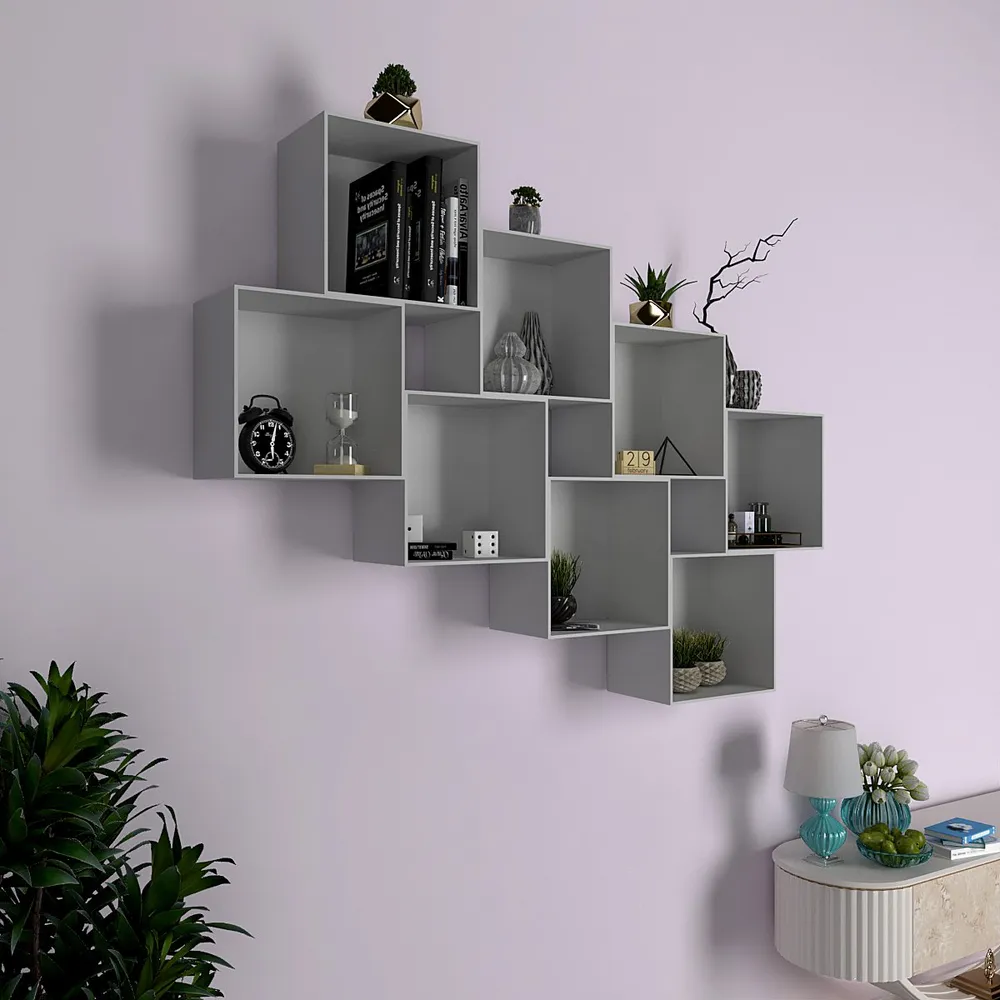 The Stack Wood Wall Cabinet in Grey