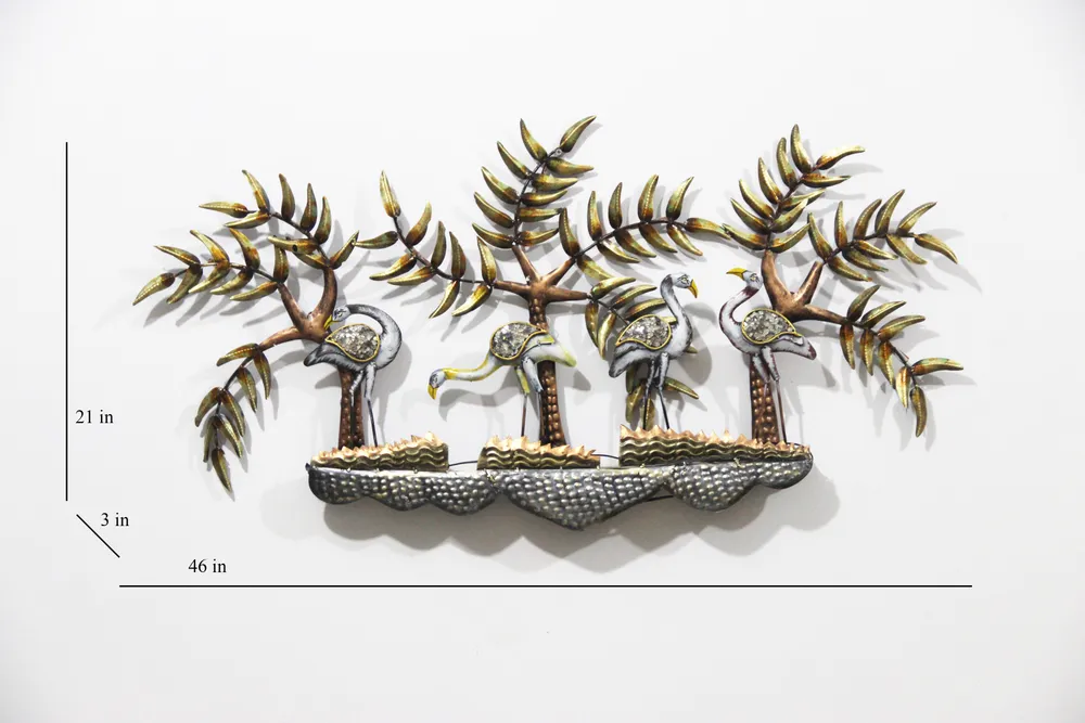 The Tropical Flamingo Metal Wall Art With LED Lights