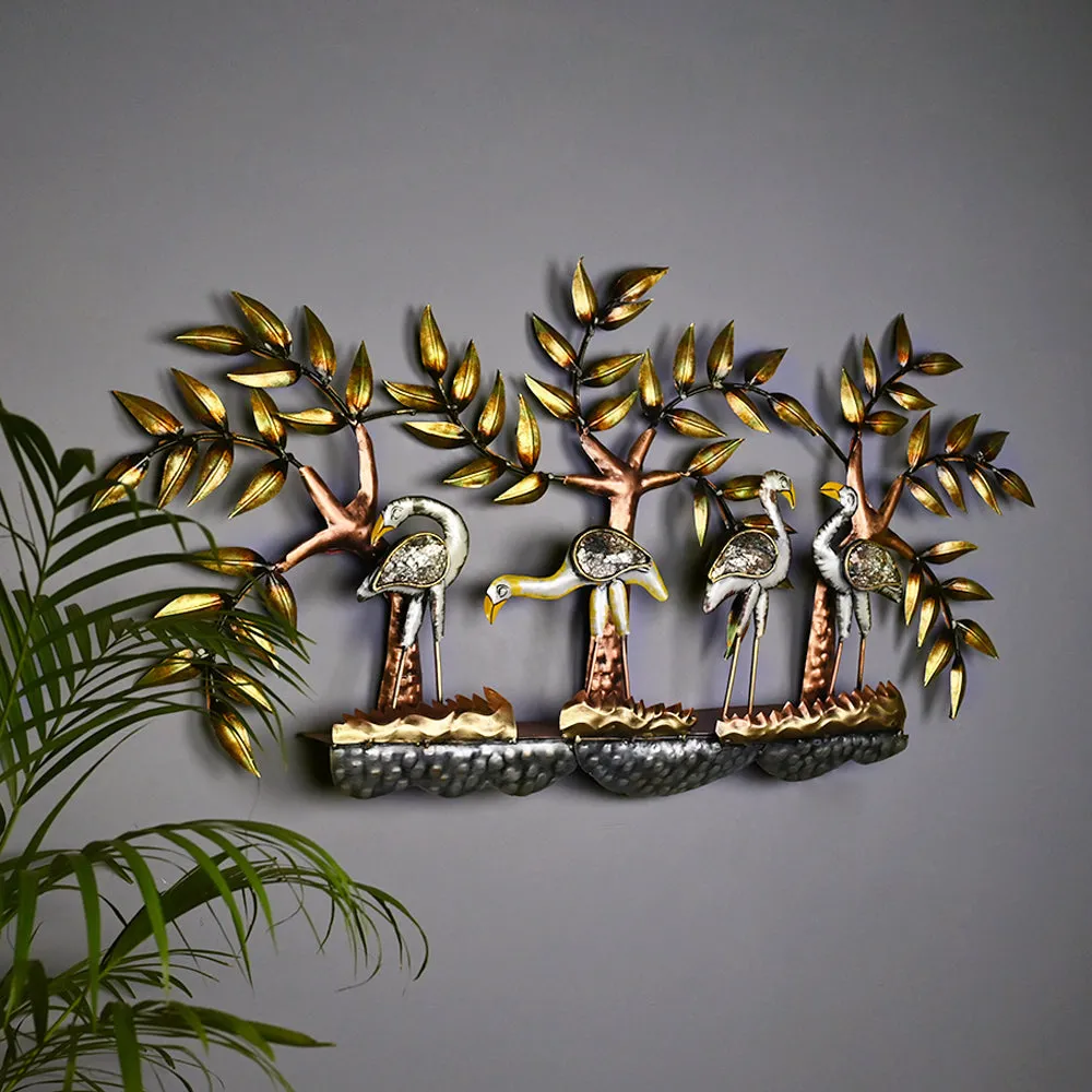 The Tropical Flamingo Metal Wall Art With LED Lights