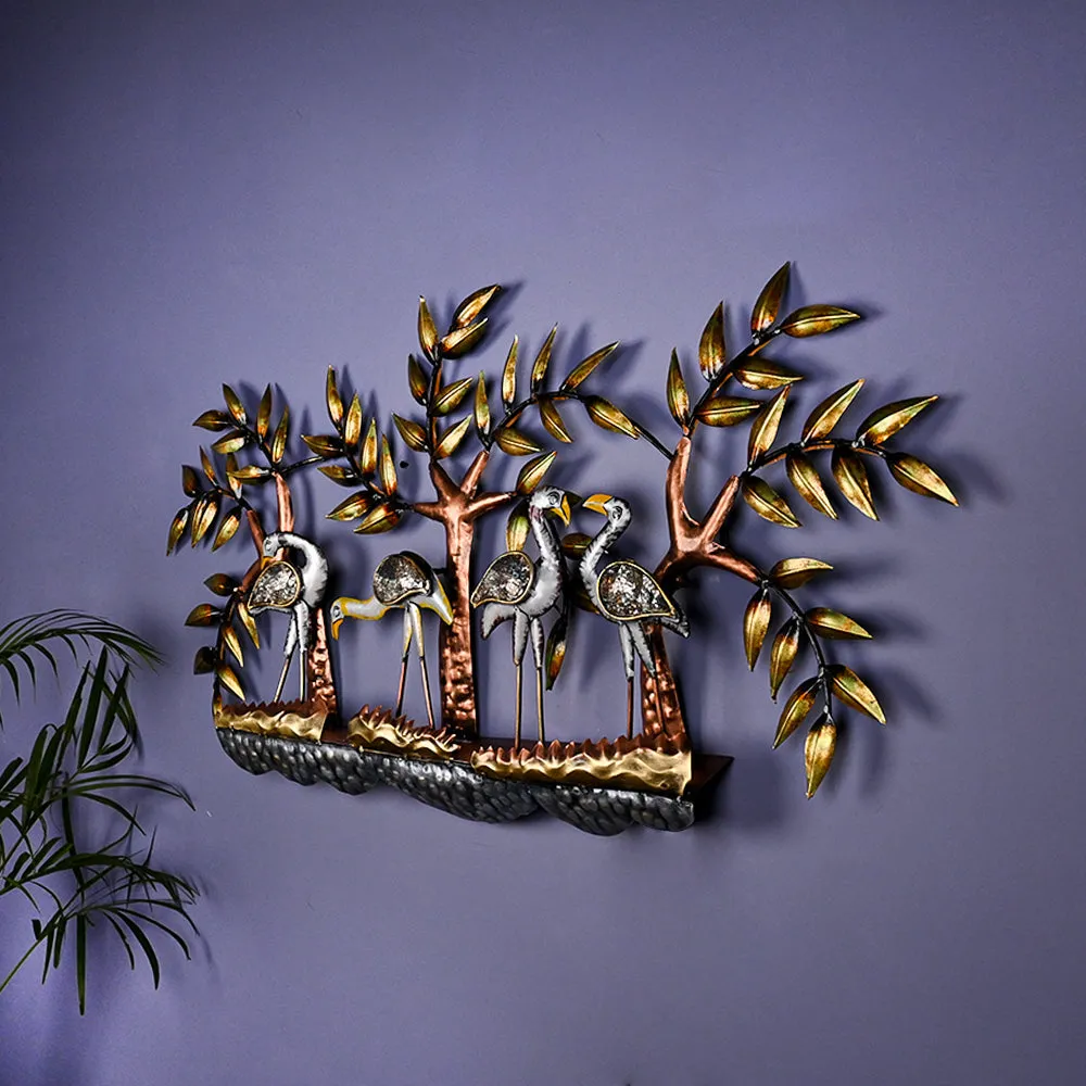 The Tropical Flamingo Metal Wall Art With LED Lights