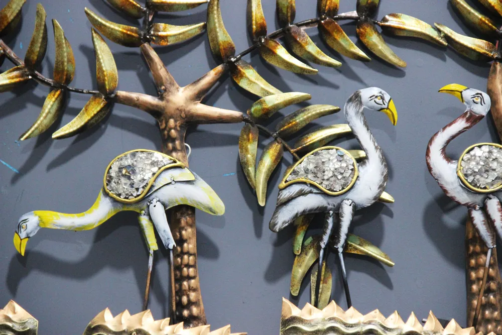 The Tropical Flamingo Metal Wall Art With LED Lights