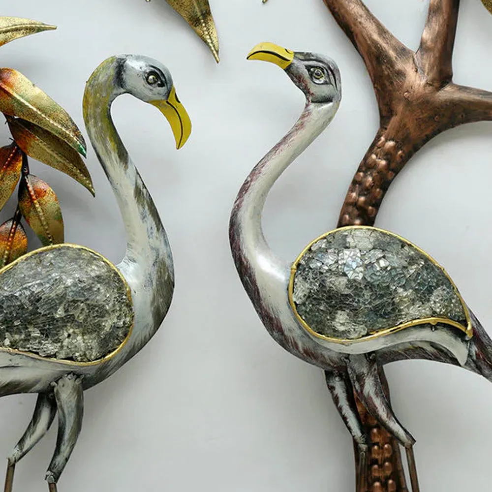 The Tropical Flamingo Metal Wall Art With LED Lights