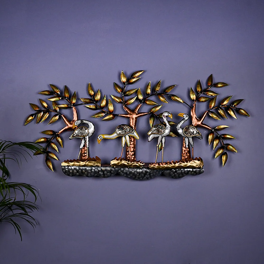 The Tropical Flamingo Metal Wall Art With LED Lights