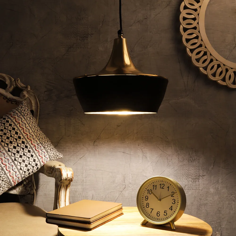 The Vega Hanging light in Gold & Black finish