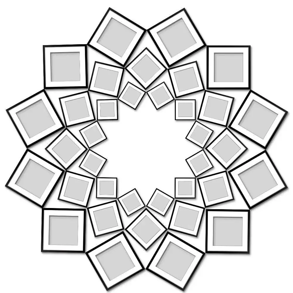 The Wall of Memories Photo Frame Set with Beautiful Art Placeholders, Set of 36 Frames